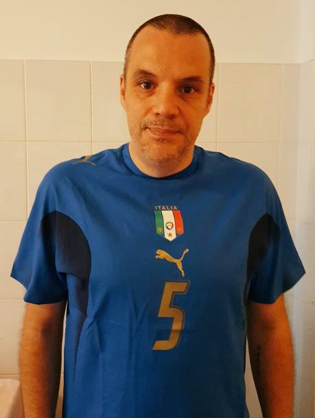 Maurizio Romeo, con la maglia di Italia-Croazia dell&#39;agosto 2006: l&#39;ultima con le tre stelle